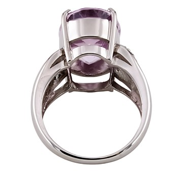 18ct white gold Kunzite / Diamond Ring size N